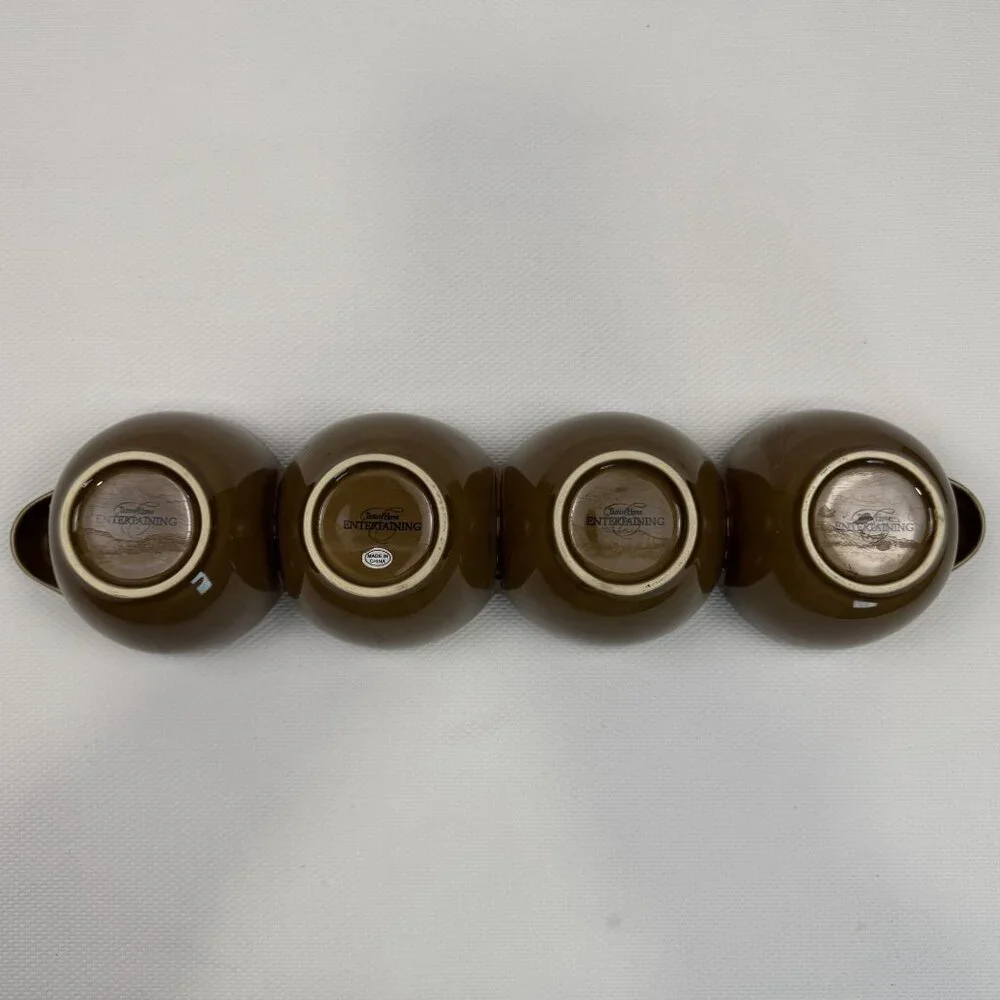 Taste Of Home Entertaining Brown Ceramic 4 Section Serving Dish Condiment Bowl - Picture 10 of 13